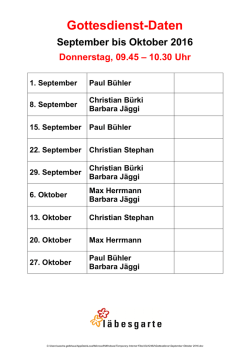 Gottesdienst-Daten