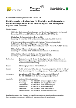 Einf&uuml;hrungskurs Biolandbau f&uuml;r Umsteller und