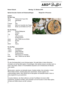 Spinat-Avocado- Quiche mit Kräuterseitlingen