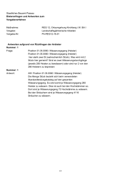 Staatliches Bauamt Passau Bieteranfragen und Antworten