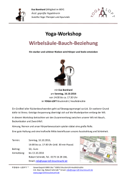 Yoga-Workshop Wirbelsäule-Bauch-Beziehung