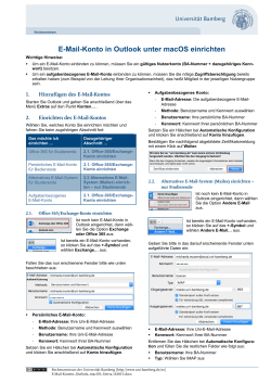 E-Mail-Konto in Outlook unter macOS einrichten
