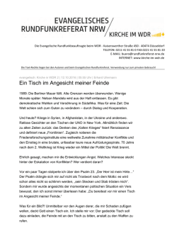 Ein Tisch im Angesicht meiner Feinde