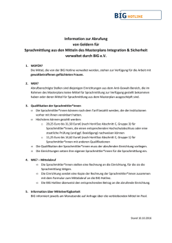 Information zur Abrufung von Geldern f&uuml;r Sprachmittlung