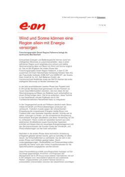 E.ON: Energieversorgung mit Wind und Sonne