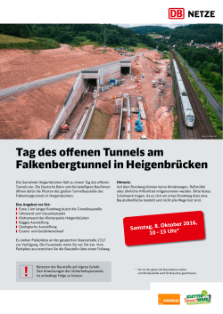 Tag des offenen Tunnels am Falkenbergtunnel in Heigenbrücken