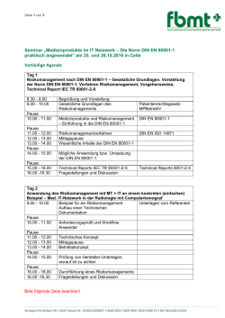 Medizinprodukte im IT Netzwerk – Die Norm DIN EN 80001