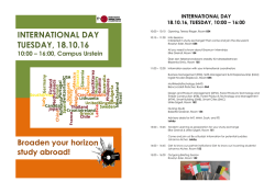 INTERNATIONAL DAY TUESDAY, 18.10.16 10:00