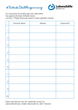in der Liste - Lebenshilfe Bremen