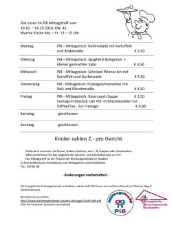 Kinder zahlen 2,- pro Gericht