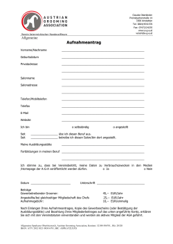 Aufnahmeantrag 2011 - Austrian Grooming Association