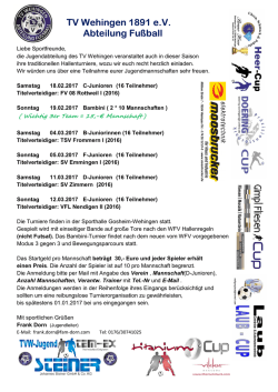 Hallenturniere 2017