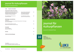 10/2016  - Journal für Kulturpflanzen
