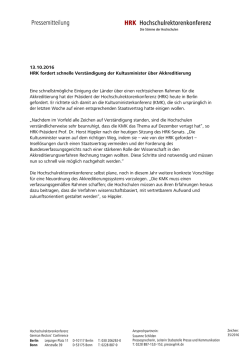 HRK Hochschulrektorenkonferenz Pressemitteilung