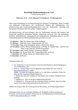 Informationen zur Ringvorlesung