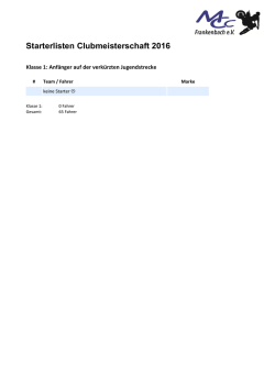 ist die starterliste  - MCC