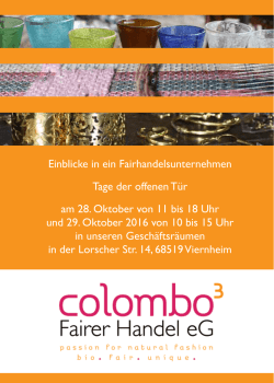 Einblicke in ein Fairhandelsunternehmen Tage der