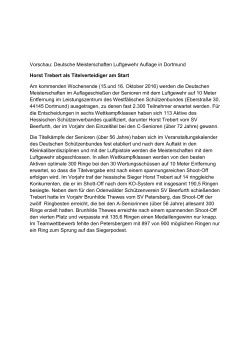 Vorschau: Deutsche Meisterschaften Luftgewehr Auflage in