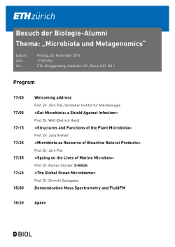 Besuch der Biologie-Alumni Thema: „Microbiota und Metagenomics“