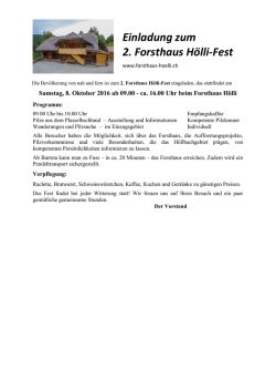 Einladung / Invitation: 2. H&ouml;llifest - 08.10.2016