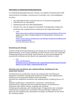 Information zu Studienberechtigungspr&uuml;fung