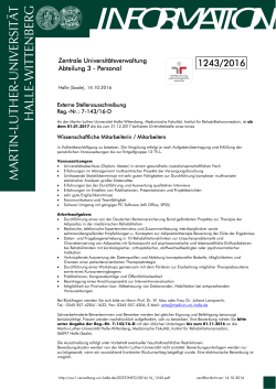 information - Zentrale Universit&auml;tsverwaltung - Martin