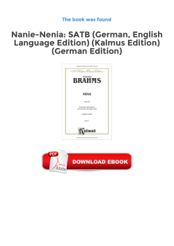 Nanie-Nenia: SATB (German, English Language Edition) (Kalmus