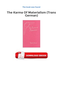 The Karma Of Materialism (Trans German) free ebooks on line