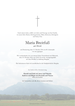 Maria Breitfuß - Bestattung Jung, Salzburg, Bestattungsunternehmen