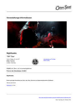 Veranstaltungs-Informationen Nighthawks - Colos-Saal