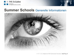 Generelle Informationen Summer Schools - E