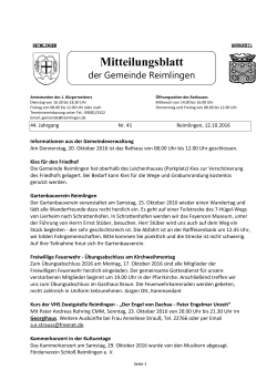 Mitteilungsblatt - Gemeinde Reimlingen