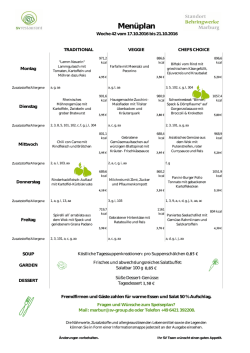 Men&uuml;plan - Behringwerke Marburg