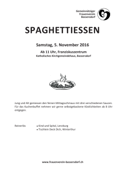 spaghettiessen - Frauenverein Bassersdorf