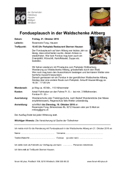 Fondueplausch in der Waldschenke Altberg - forum-60-plus