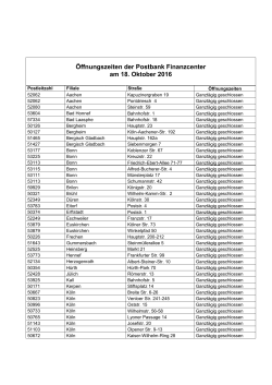 Liste - Postbank