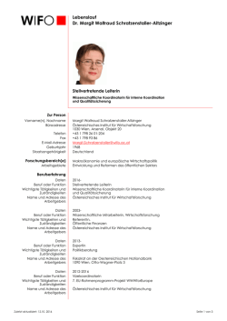 Lebenslauf Dr. Margit Waltraud Schratzenstaller-Altzinger