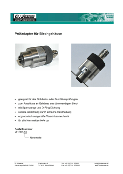 Prüfadapter für Blechgehäuse - Dr. Wiesner Steuerungstechnik GmbH