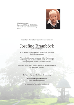 Josefine Bramb&ouml;ck - Bestattung Jung, Salzburg
