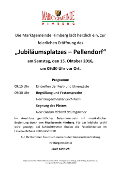 Jubil&auml;umsplatzes &ndash; Pellendorf