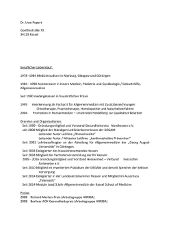 Dr. Uwe Popert Goethestra&szlig;e 70 34119 Kassel beruflicher Lebenslauf