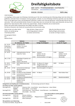 Dreifaltigkeitsbote - Kirchengemeinde Hl. Dreifaltigkeit Hunteburg