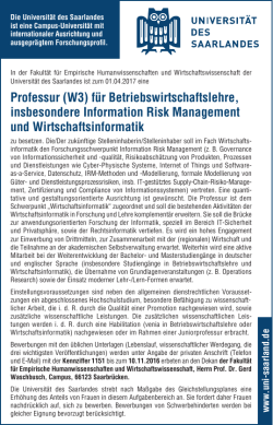 Professur (W3) - Universität des Saarlandes