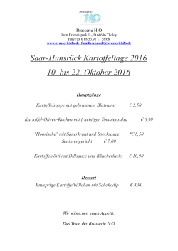 Saar-Hunsrück Kartoffeltage 2016 - Brasserie H2O