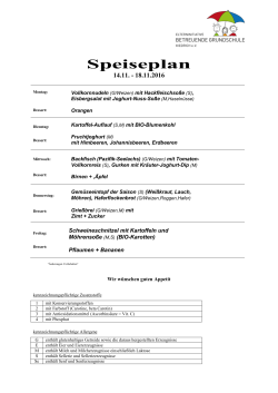 Speiseplan 14.11. bis 18.11.2016