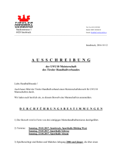 ausschreibung - Tiroler Handballverband