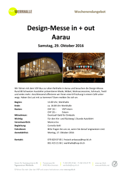 Design-Messe in + out Aarau