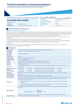 Produktinformationsblatt nach Wertpapierhandelsgesetz Duo