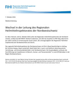 Mehr Informationen - RHI Regionales Heilmittelinspektorat der