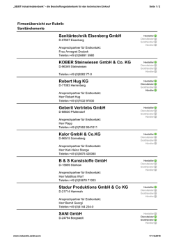 Sanit&auml;rtechnik Eisenberg GmbH KOBER Steinwiesen GmbH